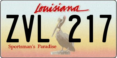 LA license plate ZVL217