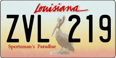 LA license plate ZVL219