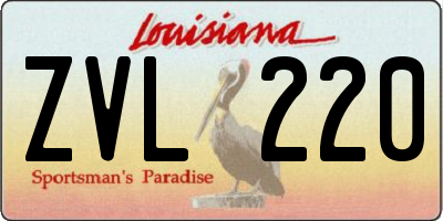 LA license plate ZVL220