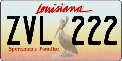 LA license plate ZVL222