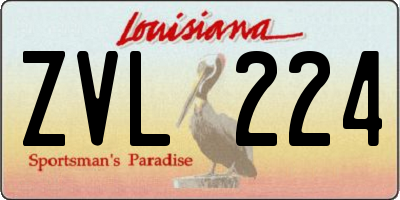 LA license plate ZVL224