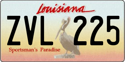 LA license plate ZVL225