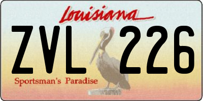 LA license plate ZVL226