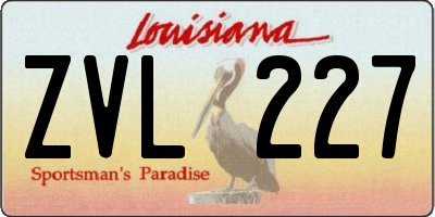 LA license plate ZVL227