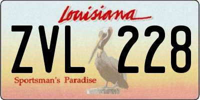 LA license plate ZVL228