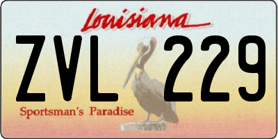 LA license plate ZVL229