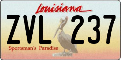 LA license plate ZVL237