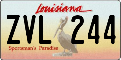 LA license plate ZVL244