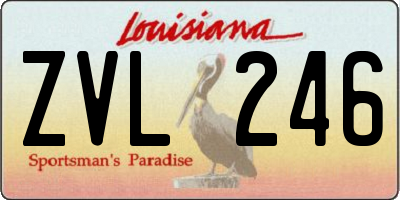 LA license plate ZVL246