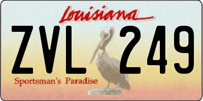 LA license plate ZVL249