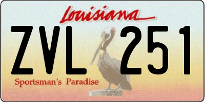 LA license plate ZVL251