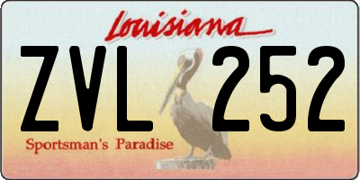 LA license plate ZVL252