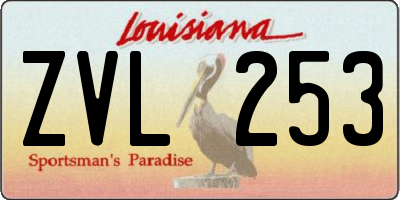 LA license plate ZVL253