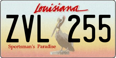 LA license plate ZVL255