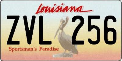 LA license plate ZVL256