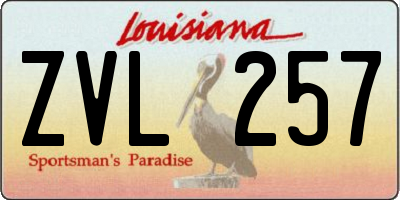 LA license plate ZVL257