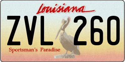 LA license plate ZVL260