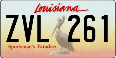 LA license plate ZVL261