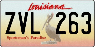 LA license plate ZVL263