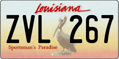 LA license plate ZVL267