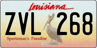 LA license plate ZVL268