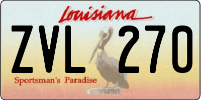 LA license plate ZVL270