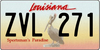 LA license plate ZVL271