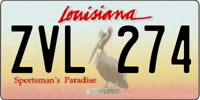 LA license plate ZVL274