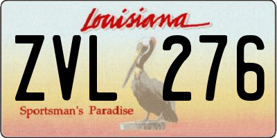 LA license plate ZVL276