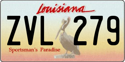 LA license plate ZVL279