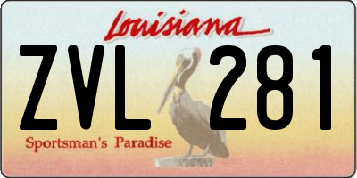 LA license plate ZVL281