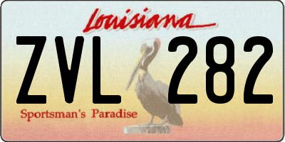 LA license plate ZVL282