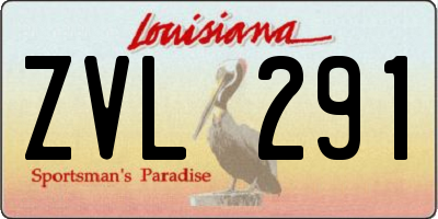 LA license plate ZVL291