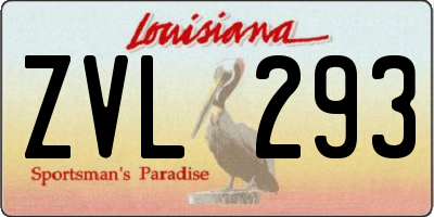 LA license plate ZVL293