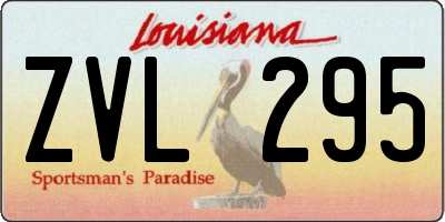 LA license plate ZVL295