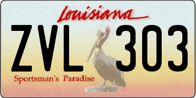 LA license plate ZVL303