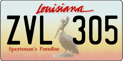 LA license plate ZVL305