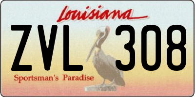 LA license plate ZVL308