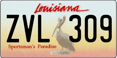 LA license plate ZVL309