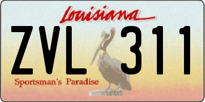 LA license plate ZVL311