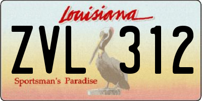 LA license plate ZVL312