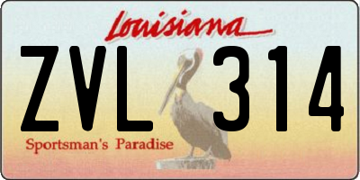 LA license plate ZVL314