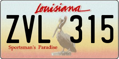 LA license plate ZVL315