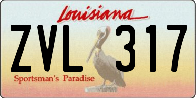 LA license plate ZVL317