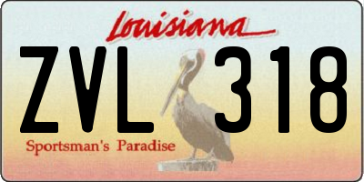 LA license plate ZVL318