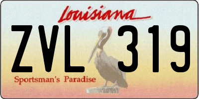 LA license plate ZVL319