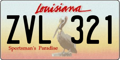 LA license plate ZVL321