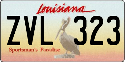 LA license plate ZVL323