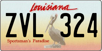 LA license plate ZVL324