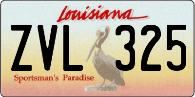 LA license plate ZVL325